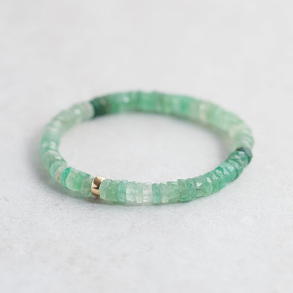 GREEN Strawberry Quartz heishi bracelet