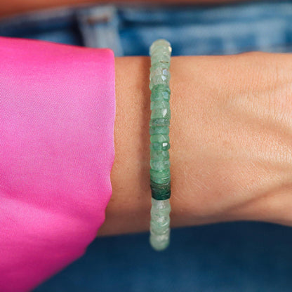 GREEN Strawberry Quartz heishi bracelet
