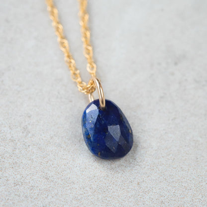 14K GOLD Lapis Lazuli pendant, Lapis Lazuli, [EPLM1699] Genuine Lapis Lazuli Jewelry, 14K gold filled Lapis Lazuli necklace *BSS