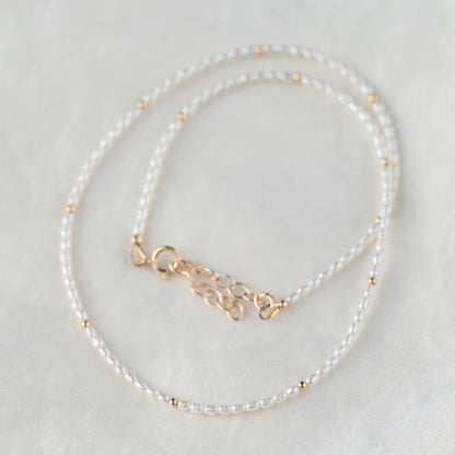 Tiny Pearl Choker - 14K