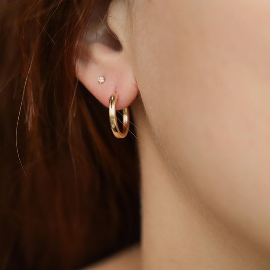 14K Gold Filled Hoops, Large Gold Hoops, Gold Hoop Earrings [EECP1092], Everyday Hoops, Hoops for Charms