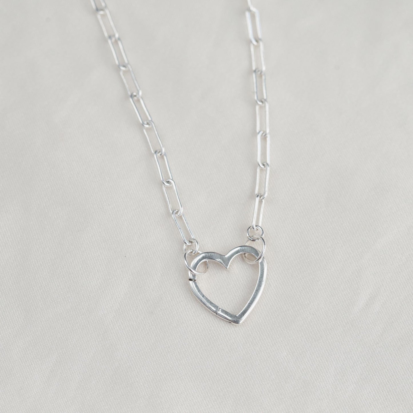 Carabiner Sterling silver, Paperclip Chain Necklace, [ENSP1027] sterling silver carabiner necklace, everyday sterling silver necklace