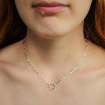 Carabiner Sterling silver, Paperclip Chain Necklace, [ENSP1027] sterling silver carabiner necklace, everyday sterling silver necklace