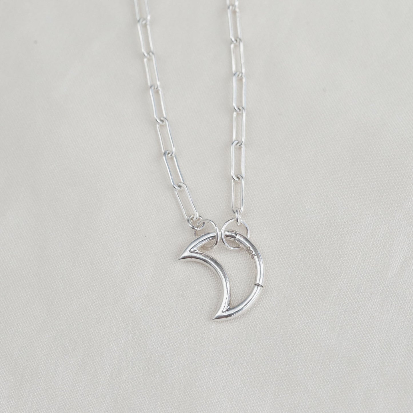 Carabiner Sterling silver, Paperclip Chain Necklace, [ENSP1027] sterling silver carabiner necklace, everyday sterling silver necklace