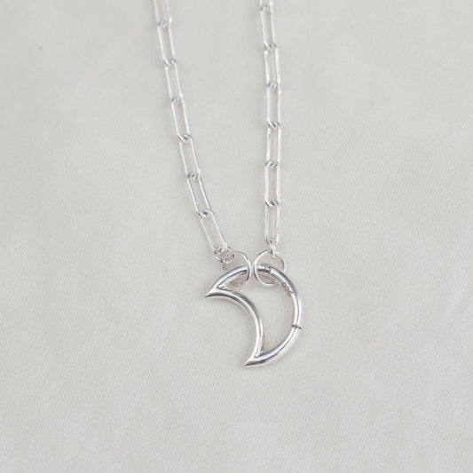 Carabiner Sterling silver, Paperclip Chain Necklace, [ENSP1027] sterling silver carabiner necklace, everyday sterling silver necklace WW
