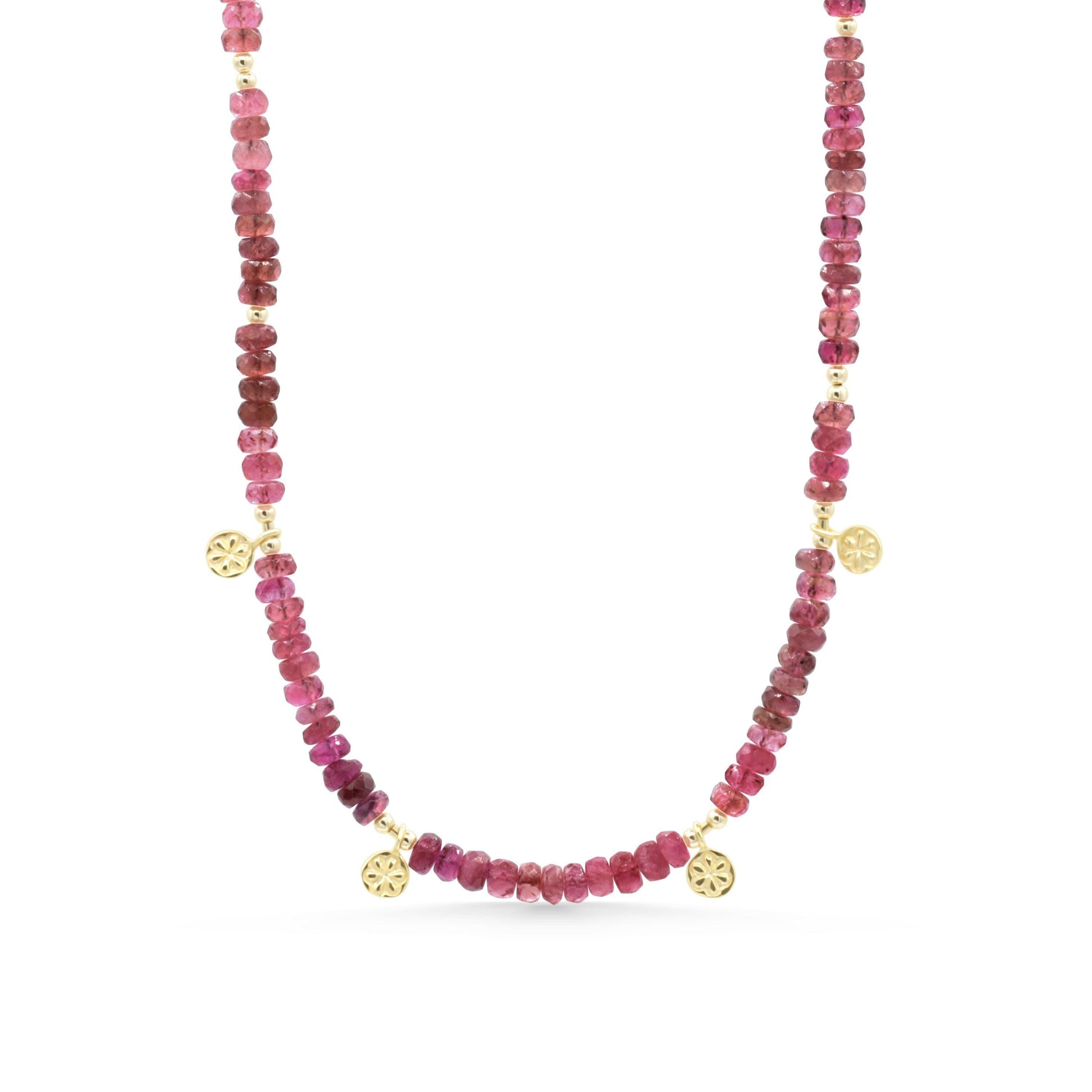 Pink Tourmaline Charm Necklace