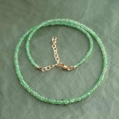 Tsavorite necklace | Tsavorite Beaded Necklace | Tsavorite necklace | [ENTP1415] Statement Tsavorite necklace | genuine Tsavorite jewelry