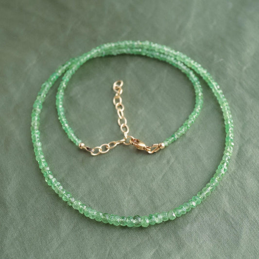 Tsavorite necklace | Tsavorite Beaded Necklace | Tsavorite necklace | [ENTP1415] Statement Tsavorite necklace | genuine Tsavorite jewelry