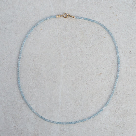 Solid 14K gold Blue Topaz | dainty blue topaz gold | November birthstone necklace | genuine blue topaz jewelry | blue topaz AAA necklace