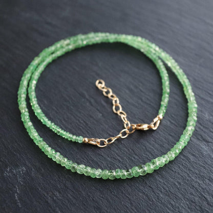 Tsavorite necklace | Tsavorite Beaded Necklace | Tsavorite necklace | [ENTP1415] Statement Tsavorite necklace | genuine Tsavorite jewelry