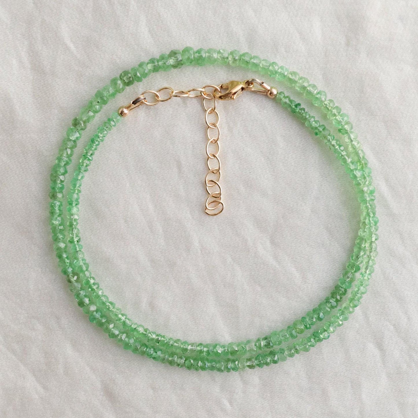 Tsavorite necklace | Tsavorite Beaded Necklace | Tsavorite necklace | [ENTP1415] Statement Tsavorite necklace | genuine Tsavorite jewelry