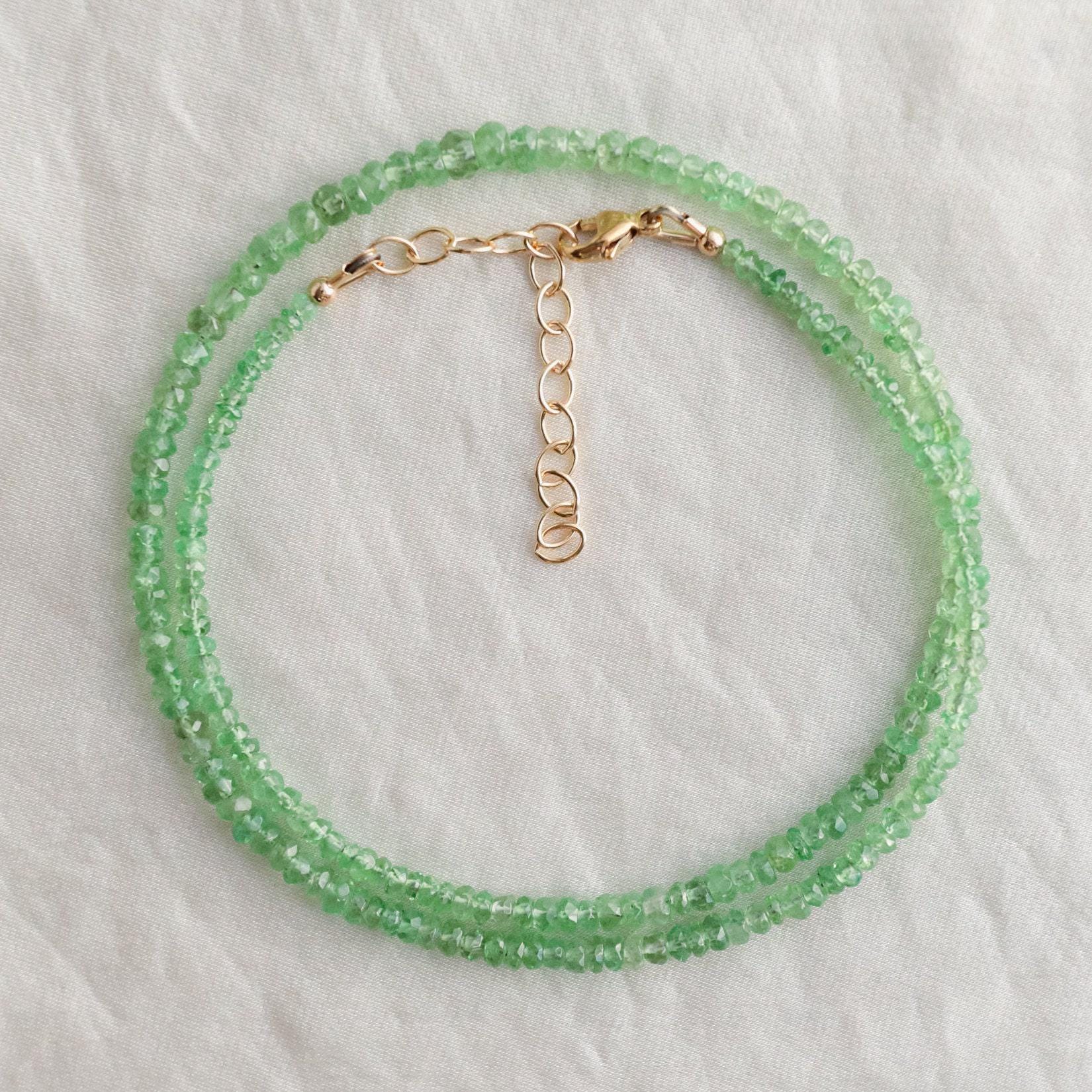 Tsavorite necklace | Tsavorite Beaded Necklace | Tsavorite necklace | [ENTP1415] Statement Tsavorite necklace | genuine Tsavorite jewelry