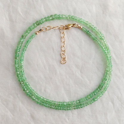 Tsavorite necklace | Tsavorite Beaded Necklace | Tsavorite necklace | [ENTP1415] Statement Tsavorite necklace | genuine Tsavorite jewelry