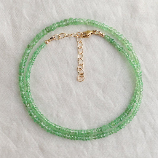 Tsavorite necklace | Tsavorite Beaded Necklace | Tsavorite necklace | [ENTP1415] Statement Tsavorite necklace | genuine Tsavorite jewelry