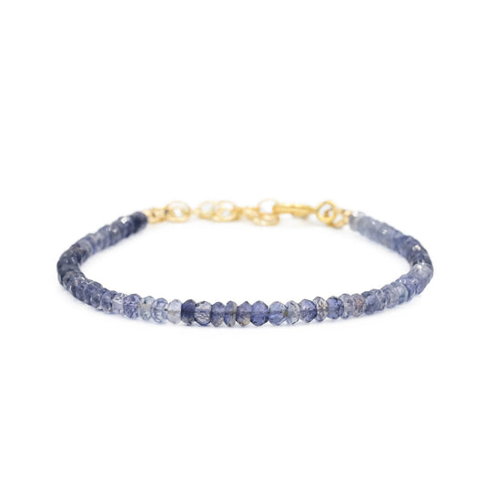 Iolite Gemstone Bracelet | Dainty iolite beaded bracelet | [EBIP1036_GF_C] Natural stones | 14K gold filled iolite | AAA iolite