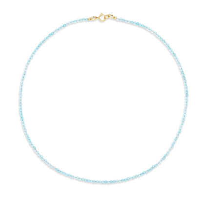 Solid 14K gold Blue Topaz | dainty blue topaz gold | November birthstone necklace | genuine blue topaz jewelry | blue topaz AAA necklace