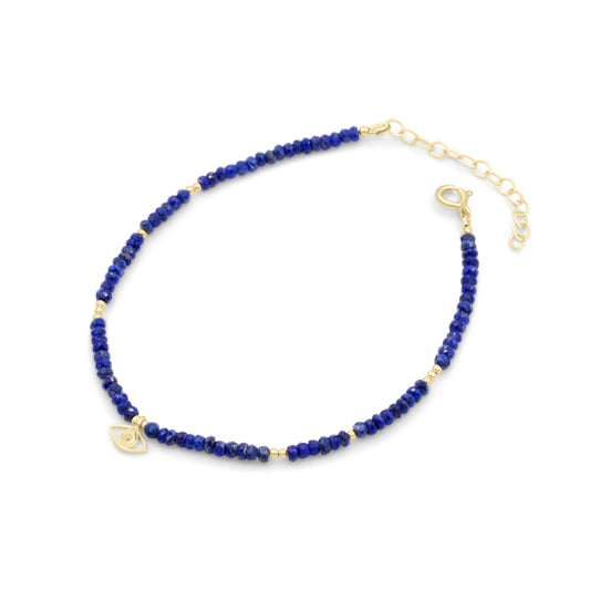 Lapis Lazuli evil eye anklet
