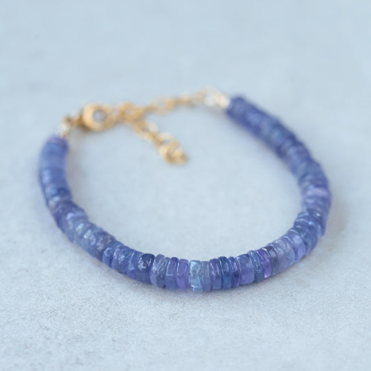 Smooth rondel Tanzanite Bracelet