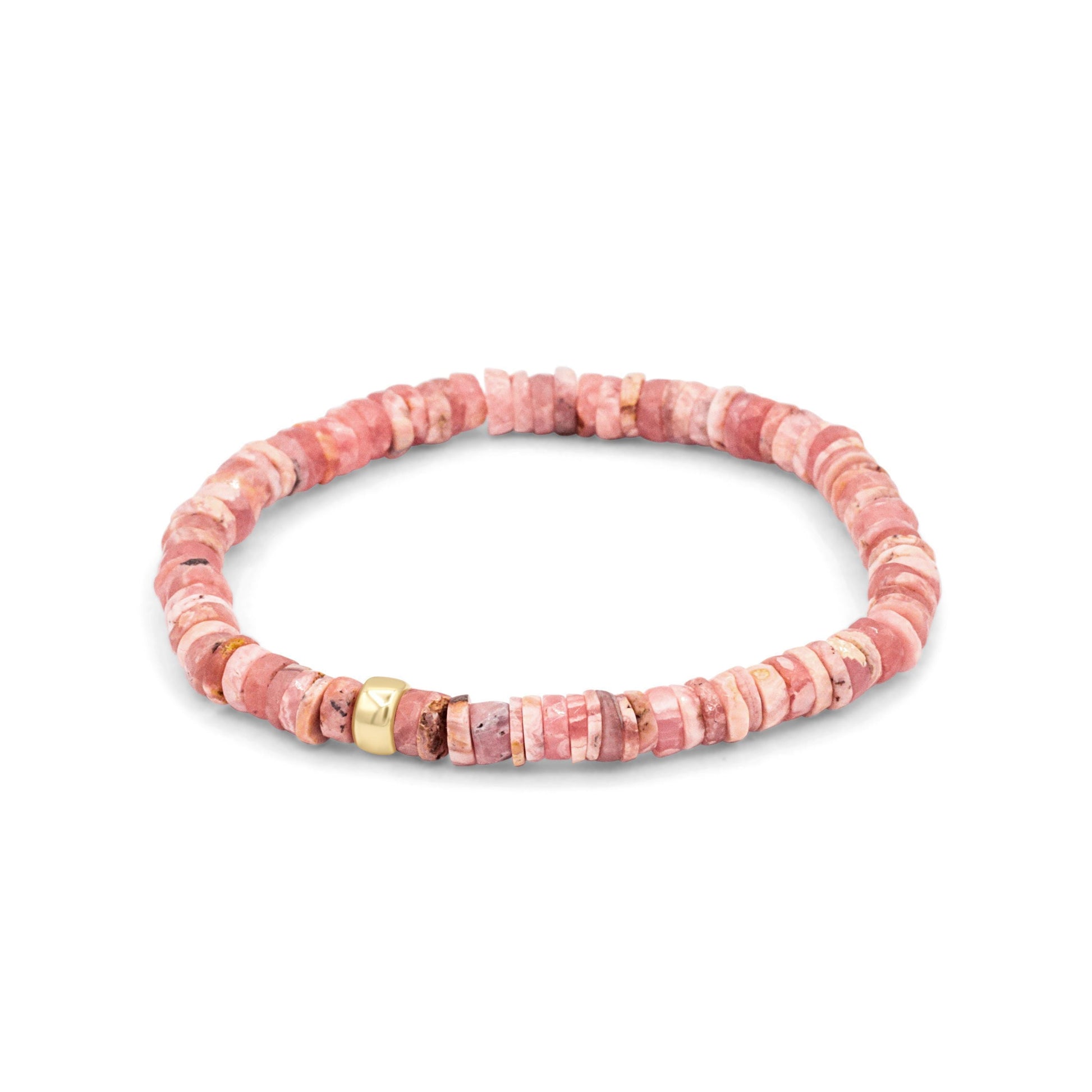 Heishi Rhodochrosite | Women's Rhodochrosite, quality Rhodochrosite [EBRM1561] Beaded Bracelet Women's genuine bracelet