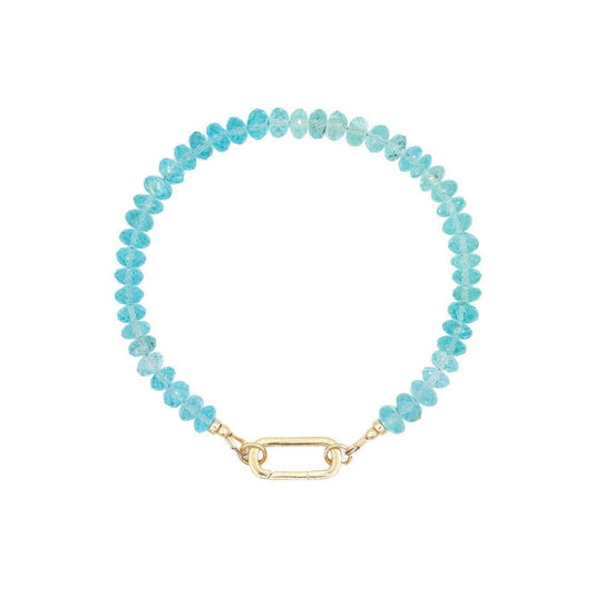 Bicolor Apatite Carabiner Bracelet - 14K