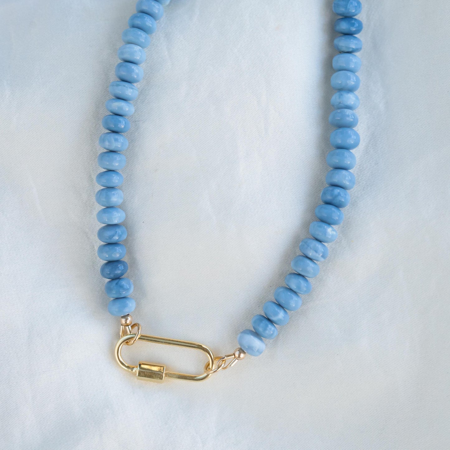 Blue Opal Carabiner Necklace