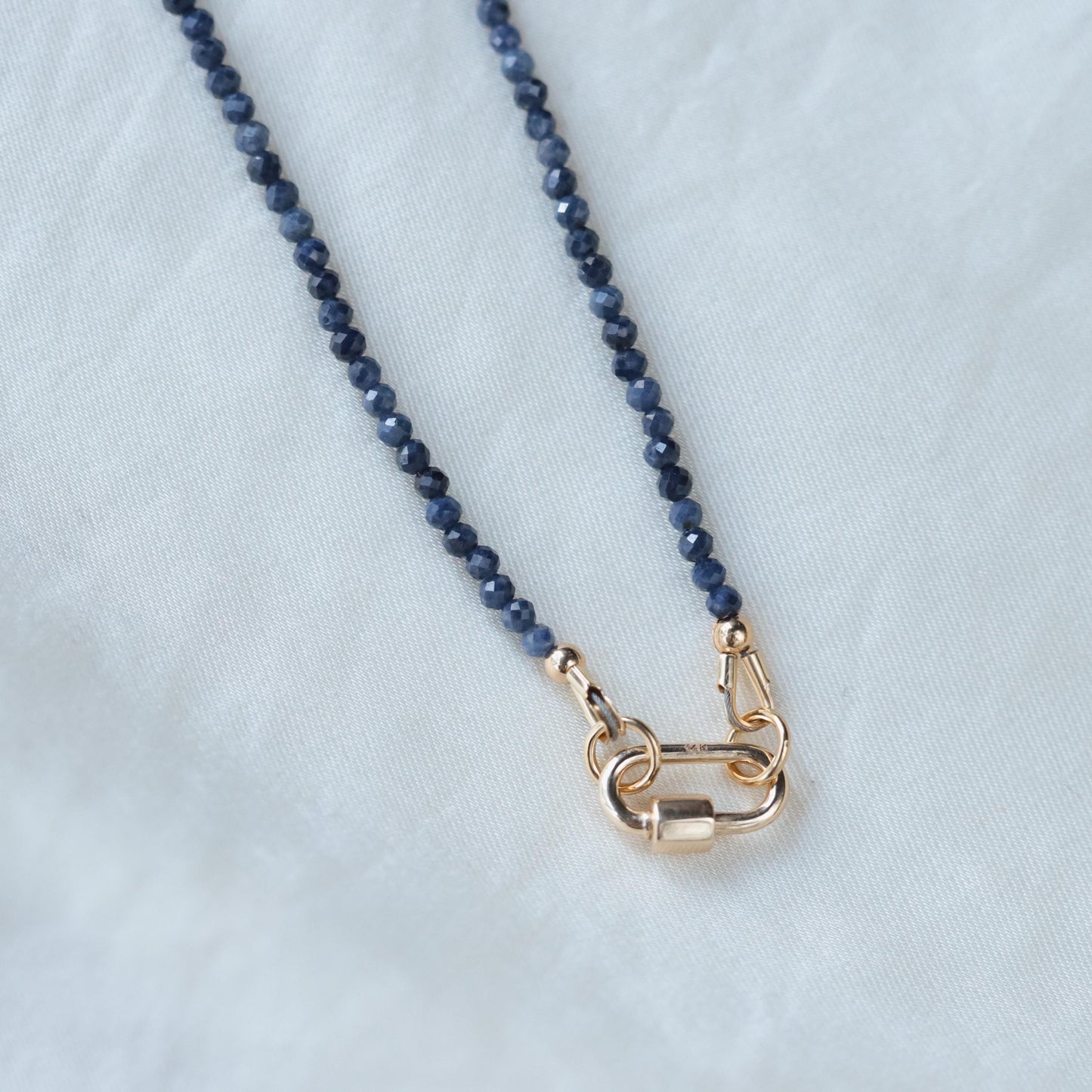 14K Blue Sapphire carabiner
