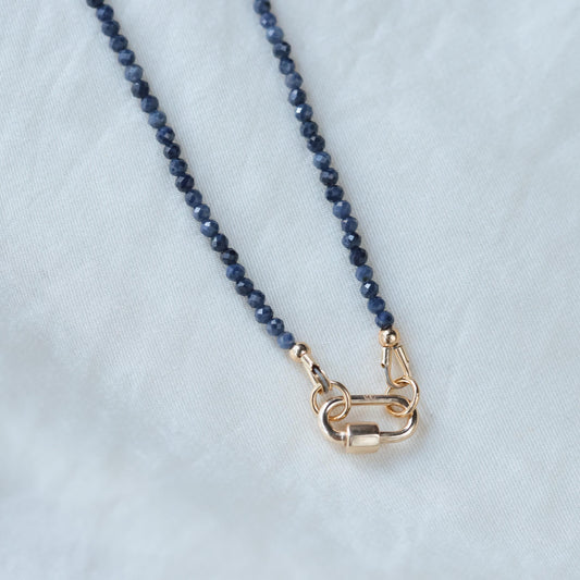 14K Blue Sapphire carabiner