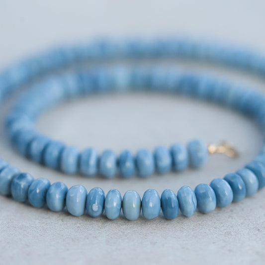 Chunky Blue opal carabiner Necklace