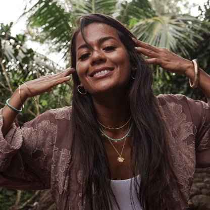 Turquoise Evil Eye Necklace - 14K