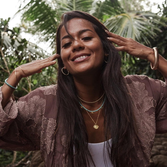 Turquoise Evil Eye Necklace - 14K