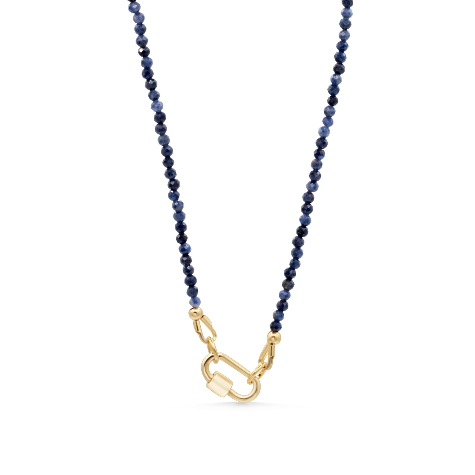 14K Blue Sapphire carabiner