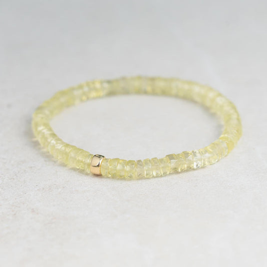 Natural Lemon Quartz Bracelet | beaded Lemon Quartz | [EBLM1213] dainty Lemon Quartz beaded bracelet | 14k gold filled | Lemon Quartz
