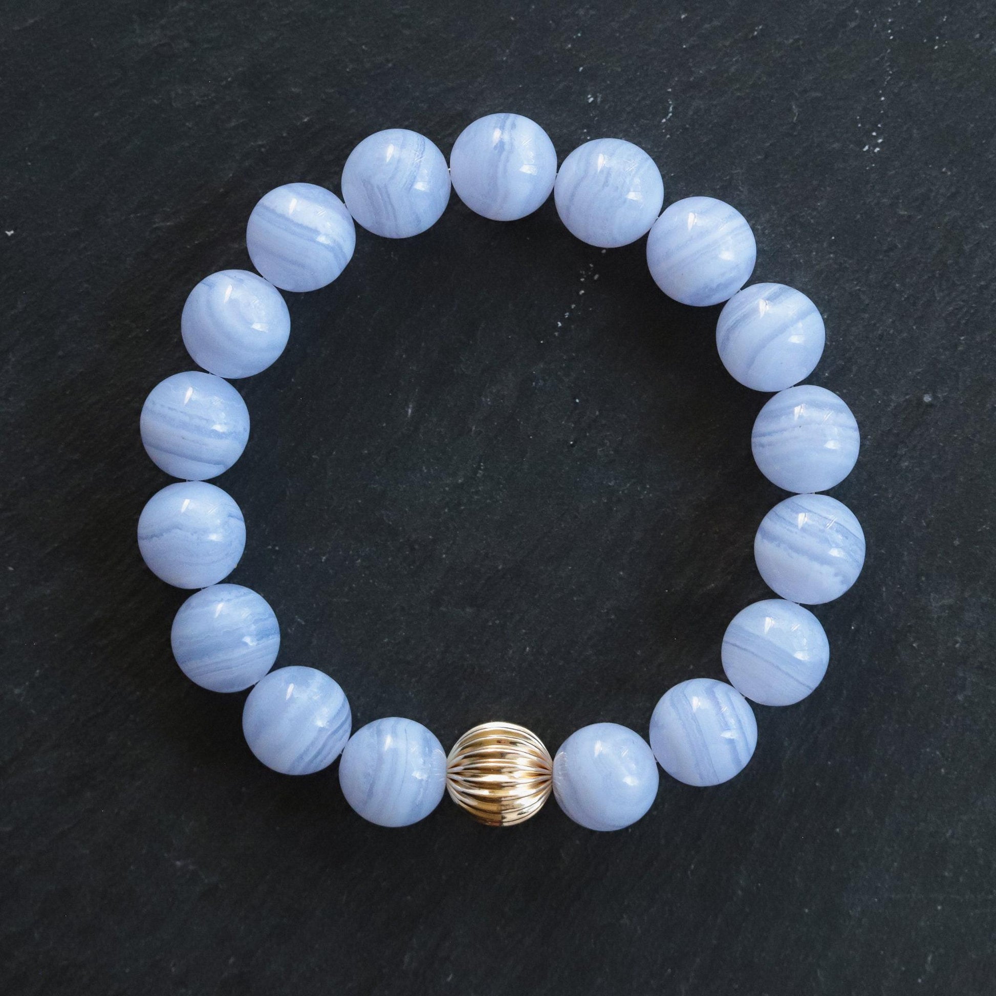 AAAA+ Blue lace agate 10mm, AAAA+ Blue Lace Agate Bracelet, [EBBM1876] AAA+ Blue Lace Agate Bracelet, Blue Lace Agate Beaded Bracelet