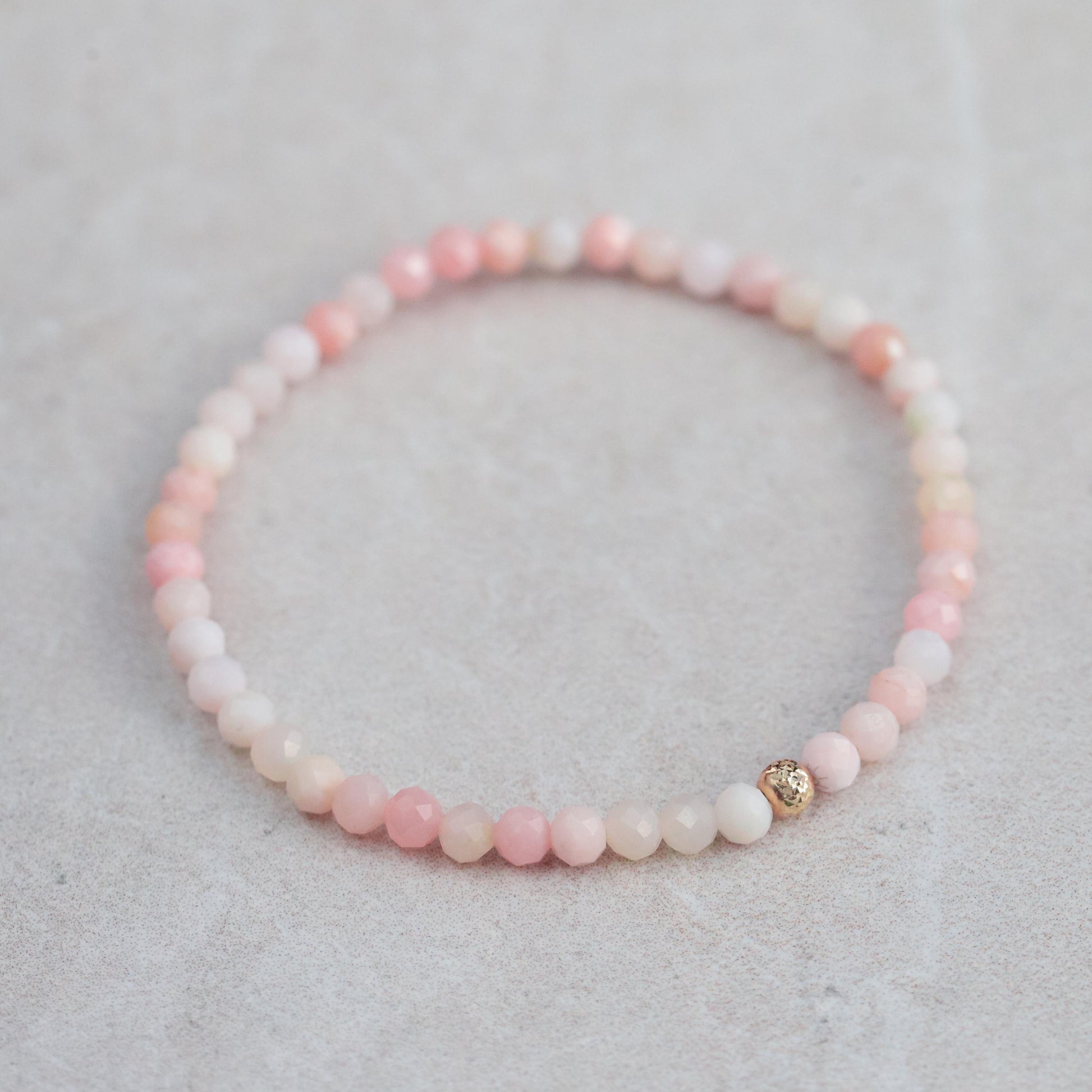 Pink Opal bracelet - 14K