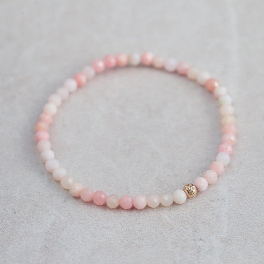 14K Pink Opal bracelet | Pink Opal beaded bracelet | Pink opal beaded bracelet [EBPP1277] | Pink Opal beaded bracelet | natural pink opal