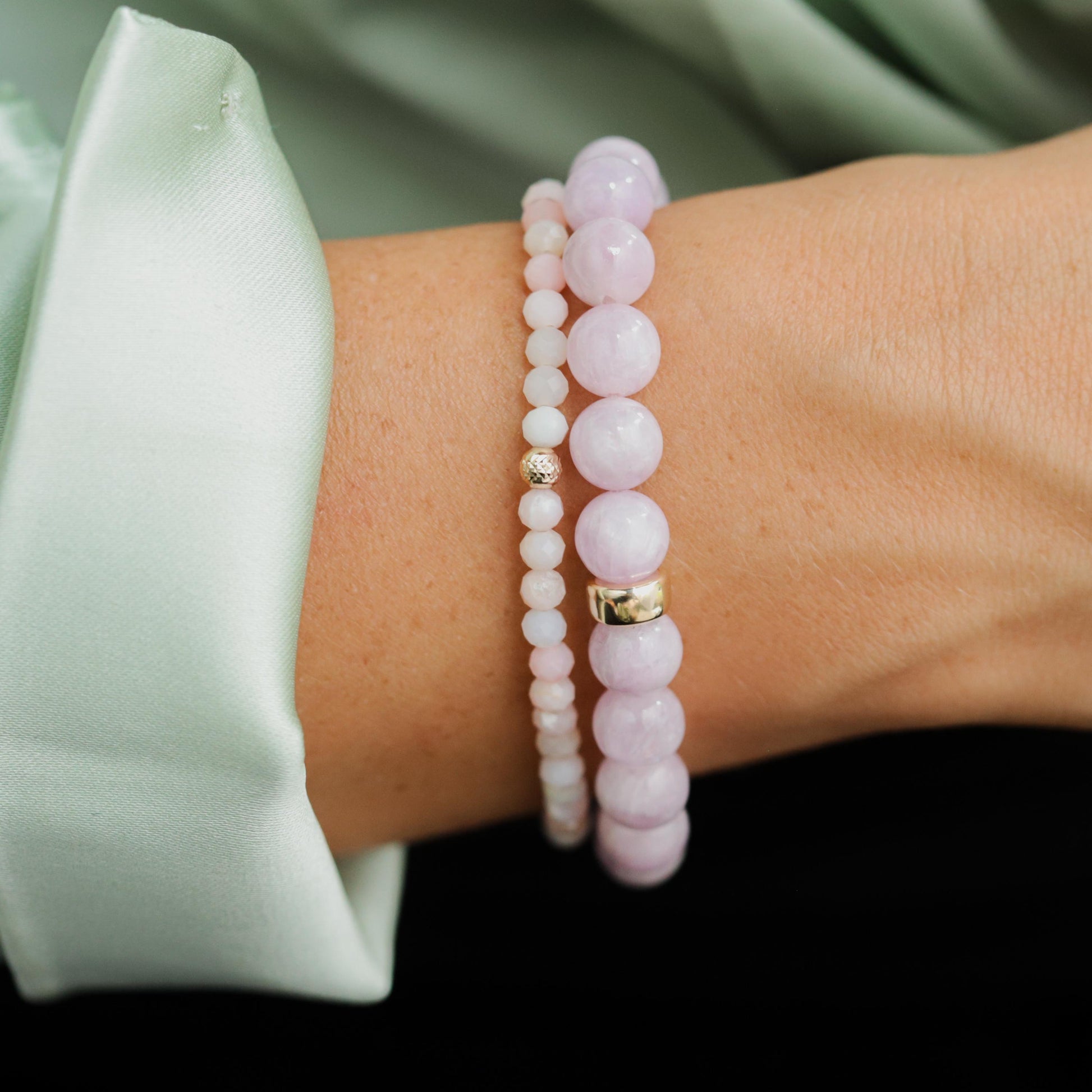 Pink Opal bracelet - 14K