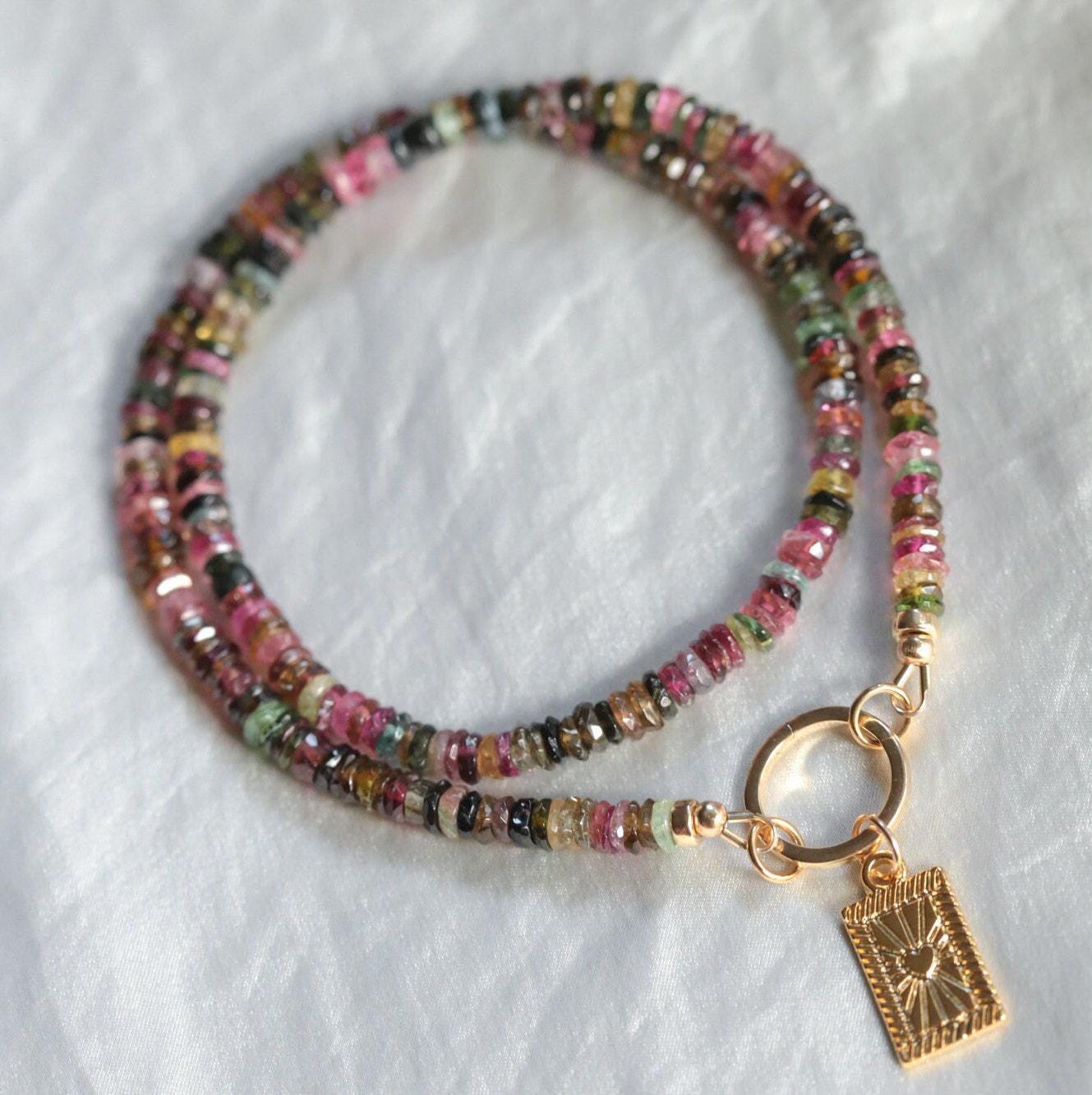 Tourmaline Heart Burst Necklace
