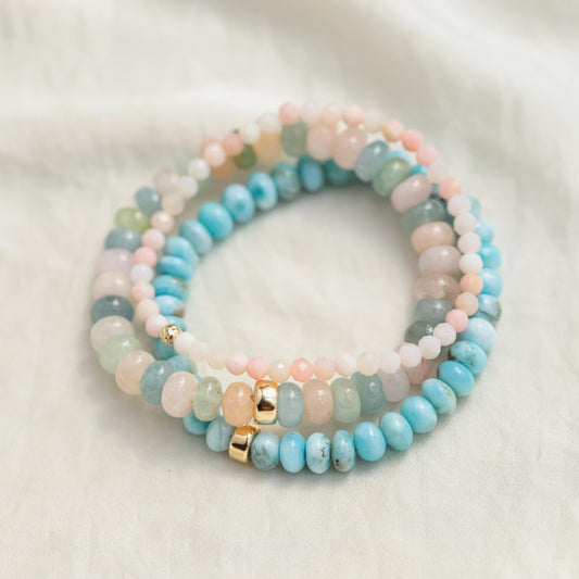 Pink Opal bracelet - 14K