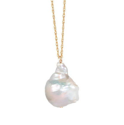 AAAA+ Baroque Pearl Necklace - 14K