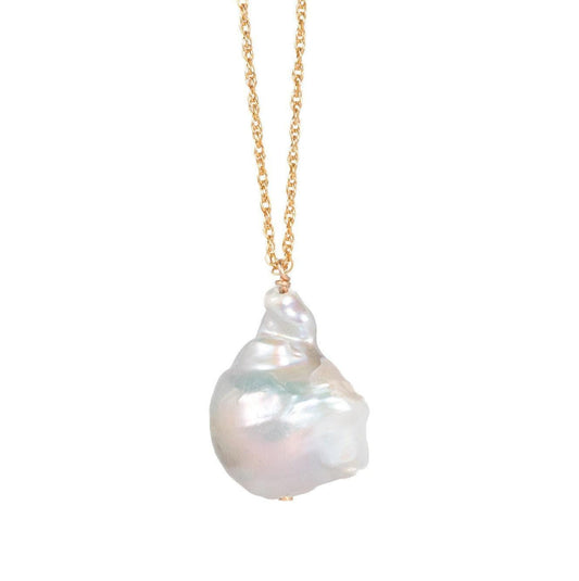 AAAA+ Baroque Pearl Necklace - 14K