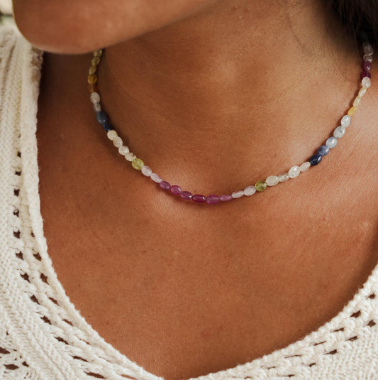 Soft Oval Sapphire Necklace