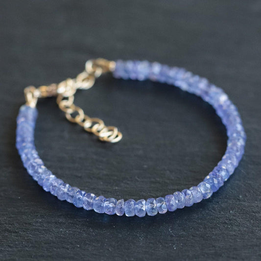 Tanzanite Bracelet, [DIP ]Violet Flame Energy, gold tanzanite, AAA tanzanite, Third Eye Chakra, Psychic Power, violet gemstone