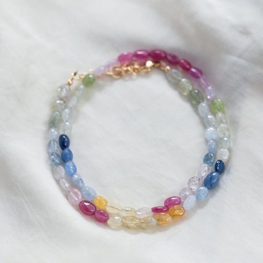 Soft Oval Sapphire Necklace