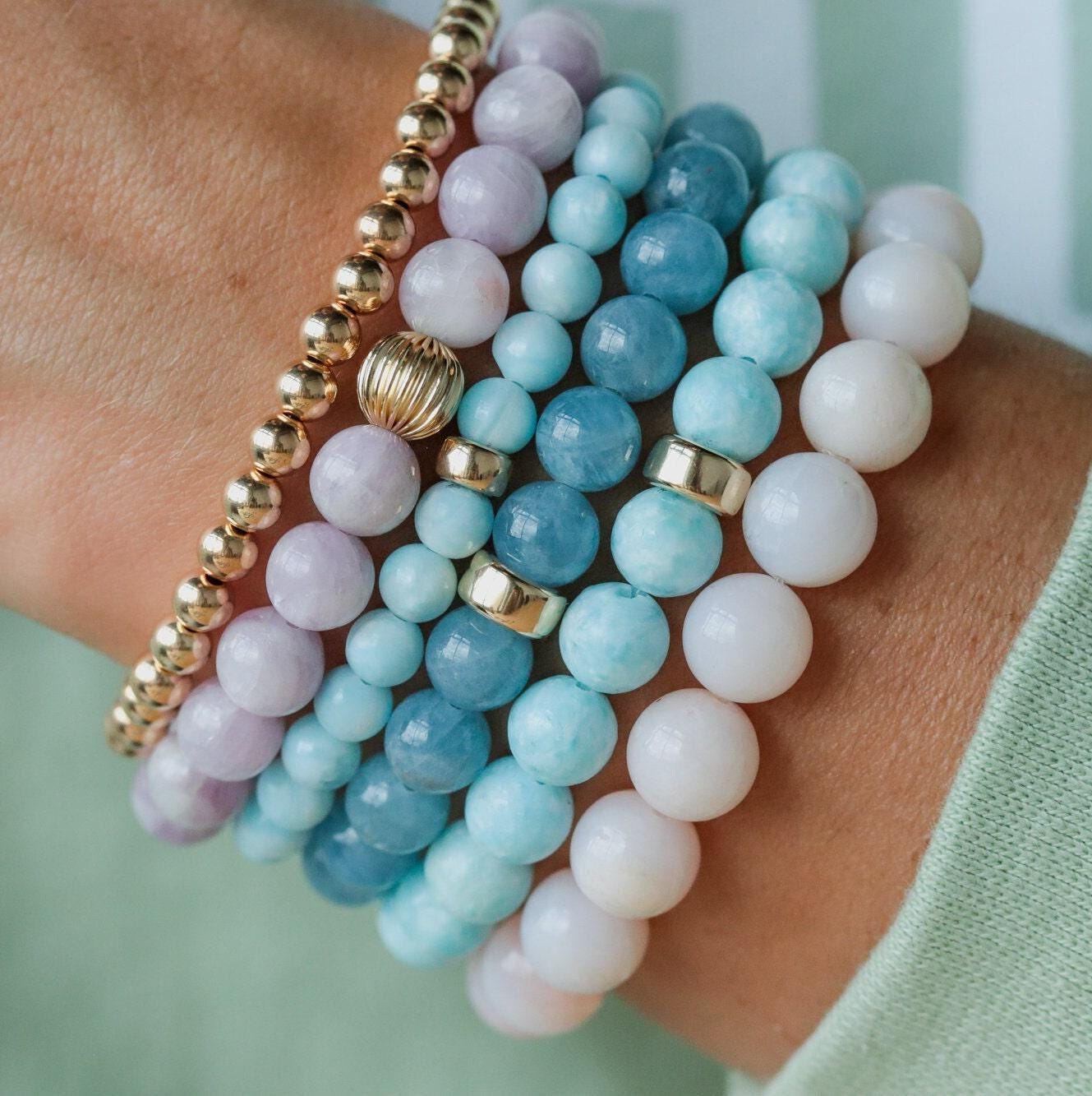 Hemimorphite bracelet 6mm or 8mm