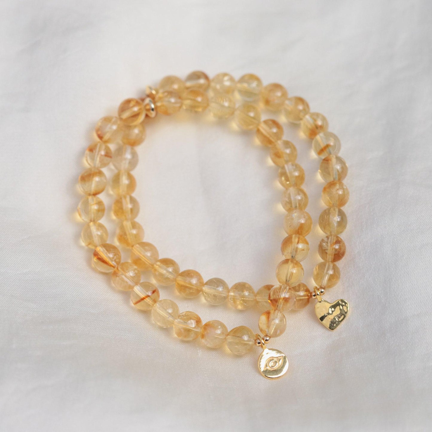 Citrine bracelet 6mm, AAA grade, [EBCM1124] November birth gemstone, genuine natural [EBCM1124], Abundance bracelet, Prosperity