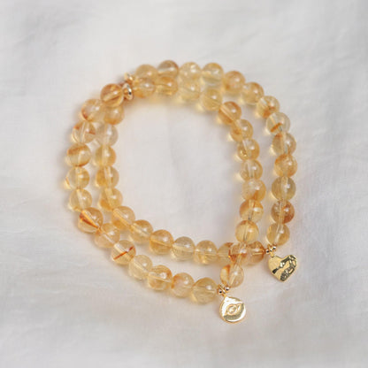 Citrine bracelet 6mm, AAA grade, [EBCM1124] November birth gemstone, genuine natural [EBCM1124], Abundance bracelet, Prosperity