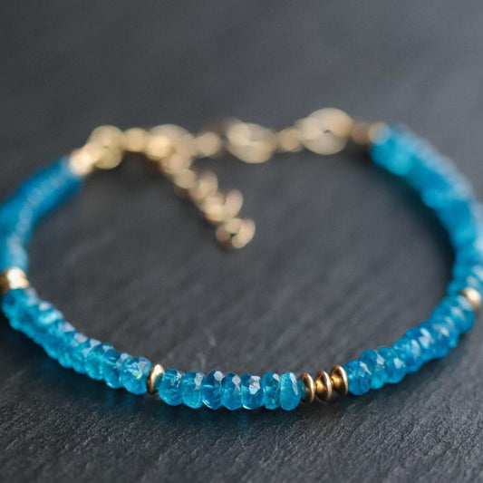electric blue Zambia Apatite bracelet