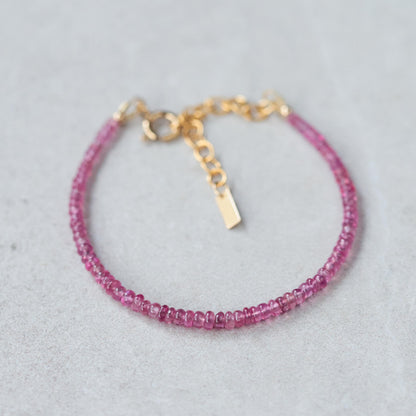 Pink Sapphire bracelet | dainty sapphire jewelry | Micro faceted pink sapphire | genuine pink sapphire | dainty AAA pink sapphire #0160