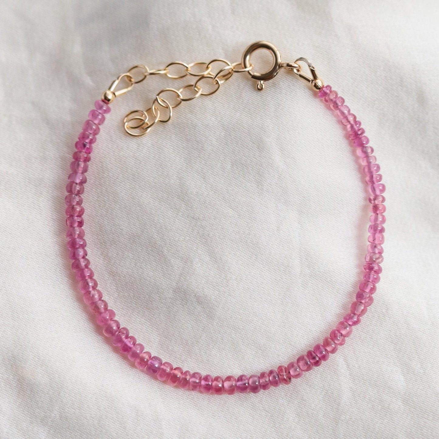 Pink Sapphire bracelet | dainty sapphire jewelry | Micro faceted pink sapphire | genuine pink sapphire | dainty AAA pink sapphire #0160