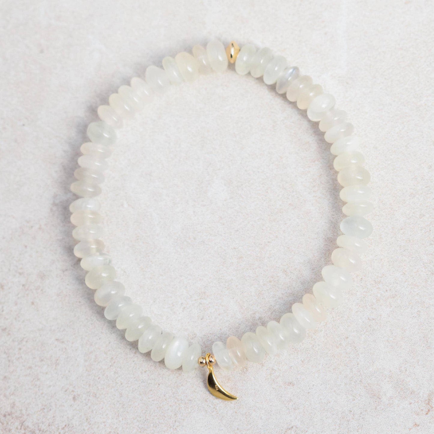 White Creamy Moonstone Bracelet